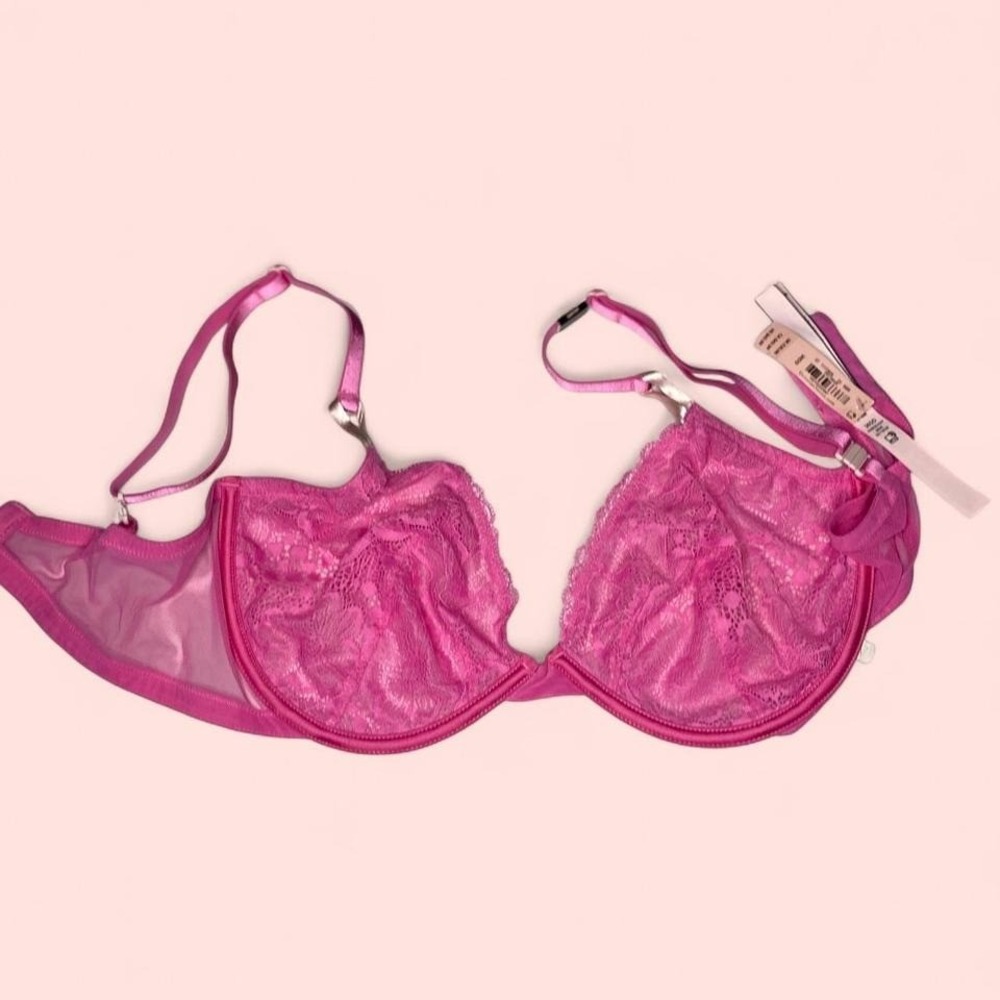Brand new VICTORIA SECRET PINK Hot pink lace bra